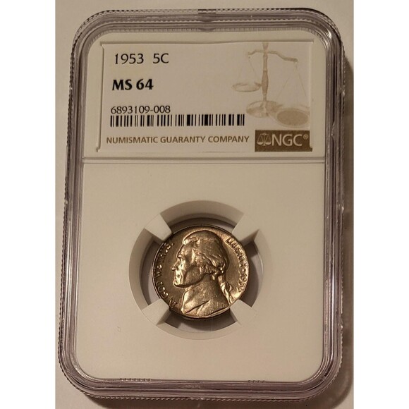 1953 Jefferson Nickel MS64 NGC Toning - Picture 1 of 4